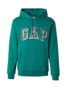 GAP Sweatshirt 'HERITAGE'  grå-meleret / smaragd / hvid