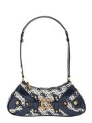 GUESS Skuldertaske 'MINTHA'  navy / hvid