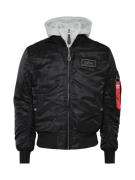 ALPHA INDUSTRIES Overgangsjakke 'MA-1 D-Tec'  grå-meleret / rød / sort