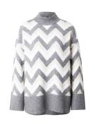 ONLY Pullover 'ONLTRINE'  beige / grå-meleret / hvid