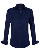 Jacey Quinn Bluse  navy / rubinrød