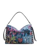 Desigual Skuldertaske  blue denim / lemon / lys pink / sort