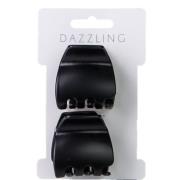 Dazzling Hår 2-pack Hair Clips Matte Black