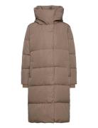 Objlouise Long Down Jacket Object Beige