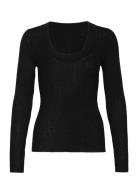 Slfcosta New Ls Knit Deep U-Neck Selected Femme Black