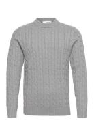 Slhryan Structure Crew Neck W Selected Homme Grey