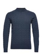 Slhryan Structure Crew Neck W Selected Homme Blue