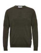Slhmaine Ls Knit Crew Neck W Noos Selected Homme Green
