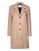 Slfmette Wool Coat B Selected Femme Beige