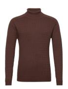 Slhaiko Ls Knit Cable Roll Neck B Selected Homme Brown