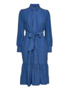 Checked Midi Dress Esprit Collection Blue