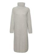 Slfelina Ls Knit Highneck Dress B Selected Femme Grey