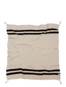 Knitted Blanket Stripes Natural-Black Lorena Canals Beige