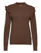 Objmalena L/S Ruffle Pullover Object Brown