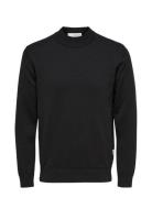 Slhrobert Ls Knit Mock Neck Selected Homme Black