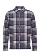 Big Checked Heavy Flannel Overshirt Knowledge Cotton Apparel Patterned