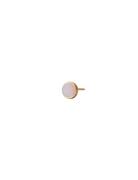 Earring Stud With Pink Opal Design Letters Gold