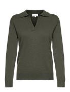 Open Collar Sweater Davida Cashmere Green