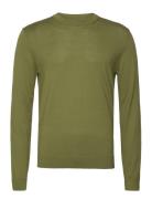 Slhtown Merino Coolmax Knit Crew B Selected Homme Green