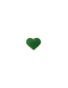 Enamel Heart Charm Silver Design Letters Green