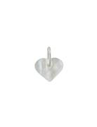 Pearl Heart Charm - Silver Design Letters Silver