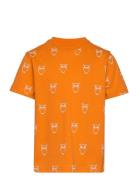 Owl Aop T-Shirt - Gots/Vegan Knowledge Cotton Apparel Orange