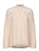 Chiffon Blouse With Lace Esprit Collection Cream