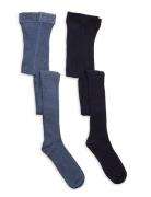 Stocking - Solid Rib 2-Pack Minymo Blue