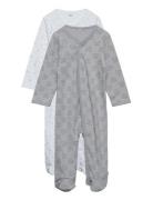 Nightsuit W/F -Buttons 2-Pack Pippi Patterned