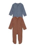 Nightsuit W/F -Buttons 2-Pack Pippi Brown