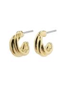 Jonna Recycled Twirl Huggie Hoop Earrings Pilgrim Gold