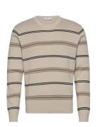 Striped Cotton Sweater Mango Beige