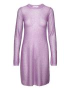 Sequin Knit Long-Sleeve Mini Dress REMAIN Birger Christensen Purple