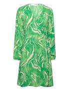 Slffiola Ls Aop Wrap Dress B Selected Femme Green