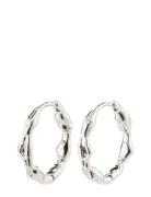 Zion Recycled Organic Shaped Medium Hoops Silver-Plated Pilgrim Silver