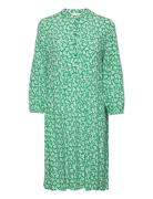 Dress With Volant Printed Tom Tailor Green