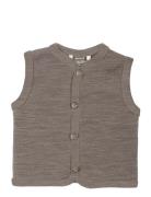 Vest, Merino Wool W. Buttons, Nature Smallstuff Grey
