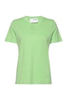 Slfessential Ss V-Neck Tee Noos Selected Femme Green