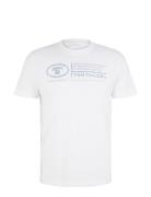 Printed Crewneck T-Shirt Tom Tailor White