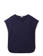 T-Shirt Fabric Mix Tom Tailor Blue