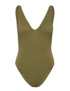 Seadive Deep V Neck Piece Seafolly Khaki