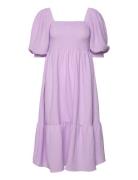 Cheri Solid Dress A-View Purple