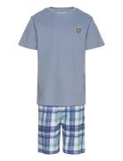 Ss Tee And Check Lounge Set Lyle & Scott Junior Blue