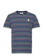 Ace Stripe T-Shirt Double A By Wood Wood Navy