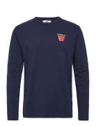 Mel Stacked Logo Long Sleeve Double A By Wood Wood Navy
