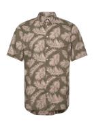 Cfanton Ss Palm Printed Shirt Casual Friday Khaki