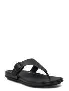 Gracie Rubber-Buckle Leather Toe-Post Sandals FitFlop Black