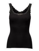 Silk Top W/ Lace Rosemunde Black