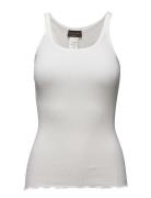 Rwbelle U-Neck Strap Elastic Top Rosemunde White