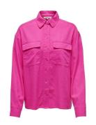 Onlcaro L/S Ovs Linen Bl Shirt Cc Pnt ONLY Pink